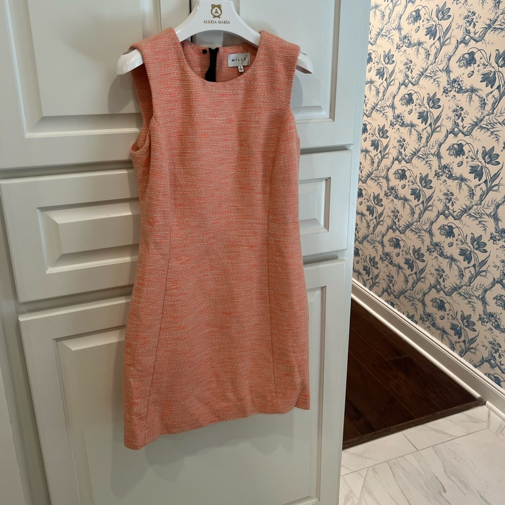MILLY CORAL/PEACH MINI DRESS